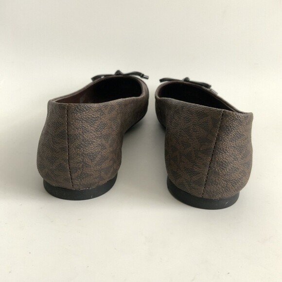 Michael Michael Kors Cap-toe Bow Front Ballet Flats Brown 10 - Picture 7 of 11